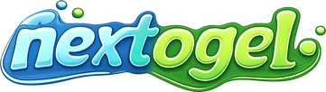 Logo nextogel berwarna biru